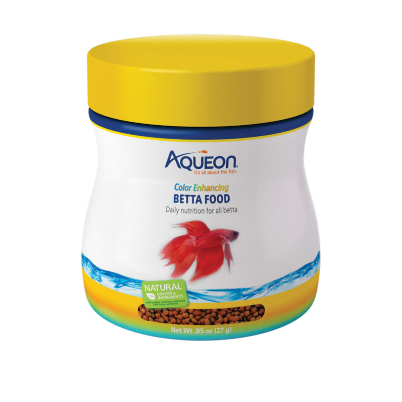 Aqueon Betta Food Color Enhancing Floating Pellet, .95 Ounces