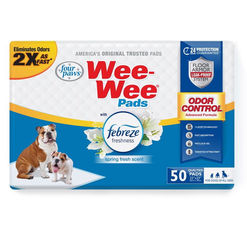 Four Paws Four Paws Wee-Wee Odor Control Dog Training Pads with Febreze Freshness 50 Count