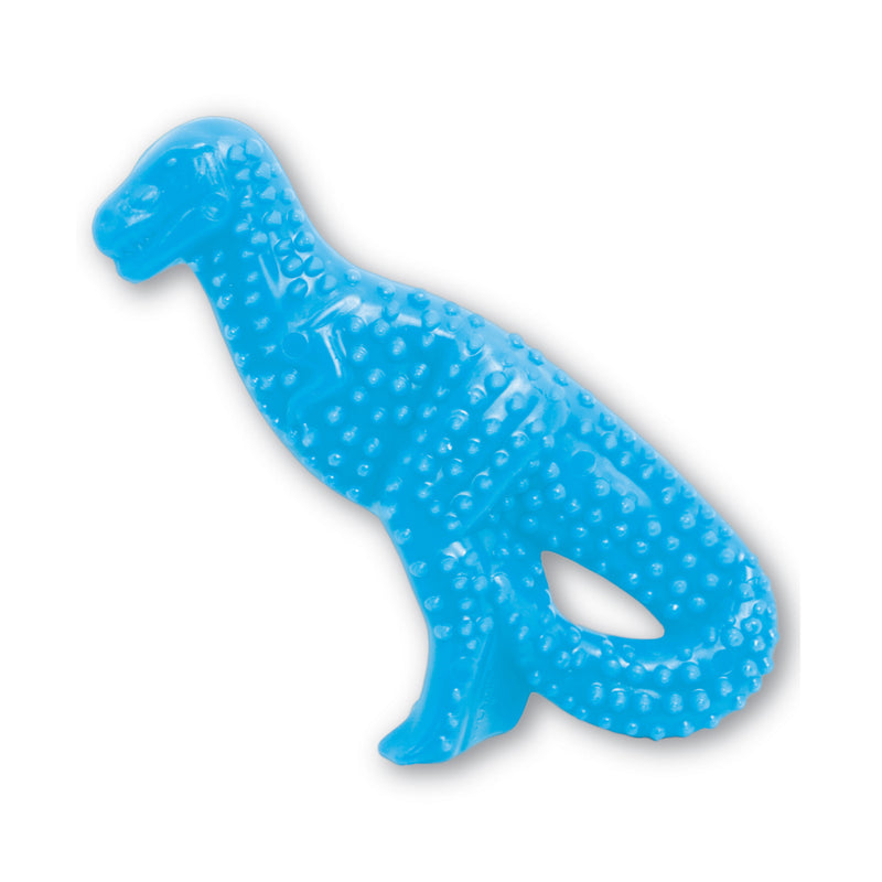 Nylabone Puppy Dental Dinosaur Chew Toy for Teething Puppies Chicken Blue Small up to 25 lbs.