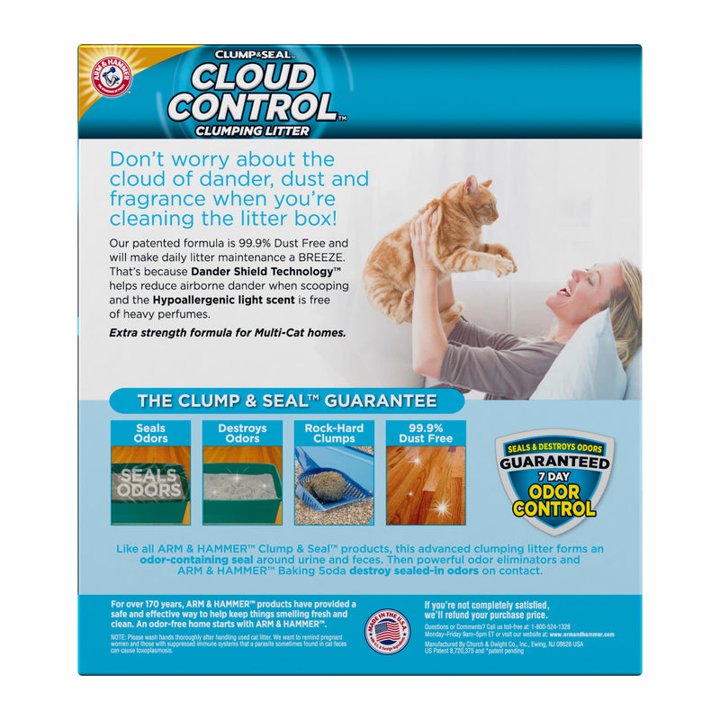 ARM & HAMMER Cloud Control Multi-Cat Clumping Cat Litter with Hypoallergenic Light Scent, 28 lb