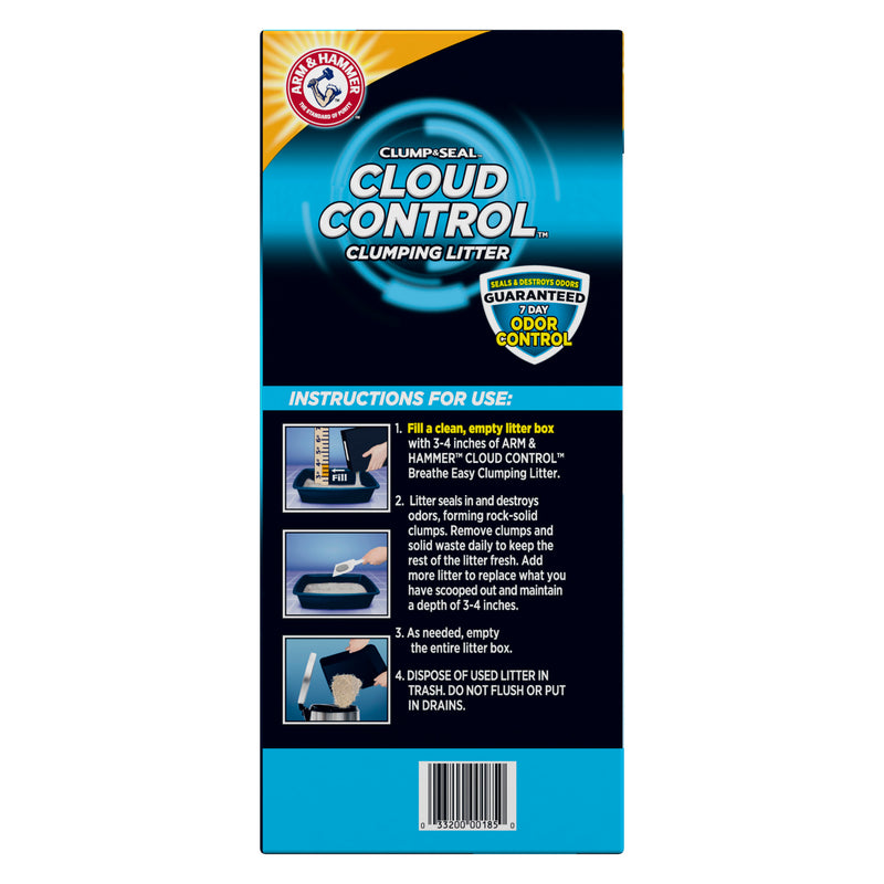 ARM & HAMMER Cloud Control Multi-Cat Clumping Cat Litter with Hypoallergenic Light Scent, 28 lb