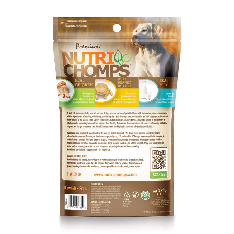 NutriChomps 5-inch Assorted Chicken, Milk and Peanut Butter Mini Sticks, 15 Count Dog Chews