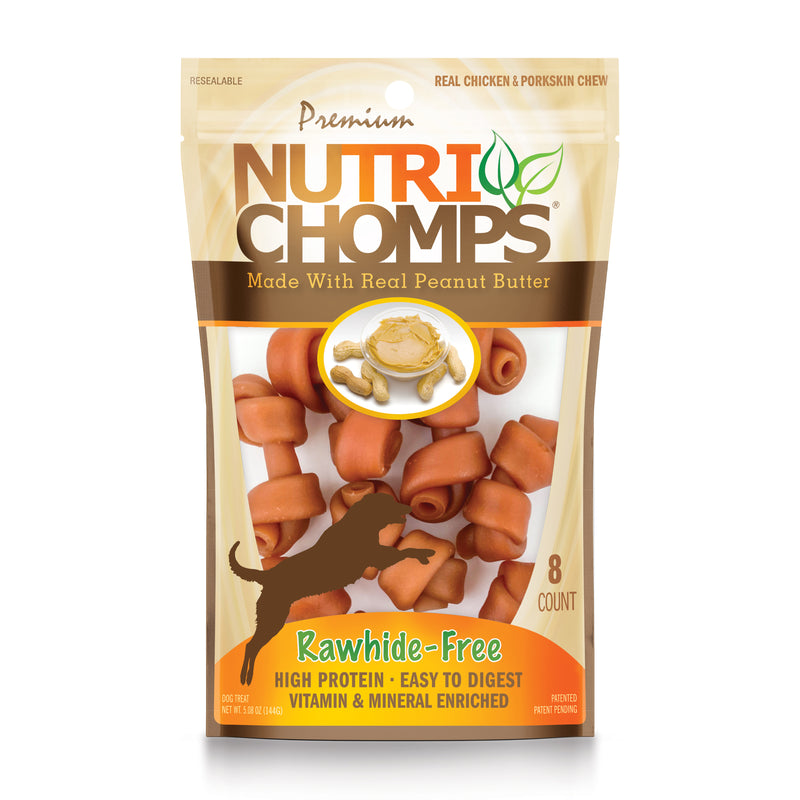 NutriChomps 2.5-inch Peanut Butter Mini Knots, 8 Count Dog Chews