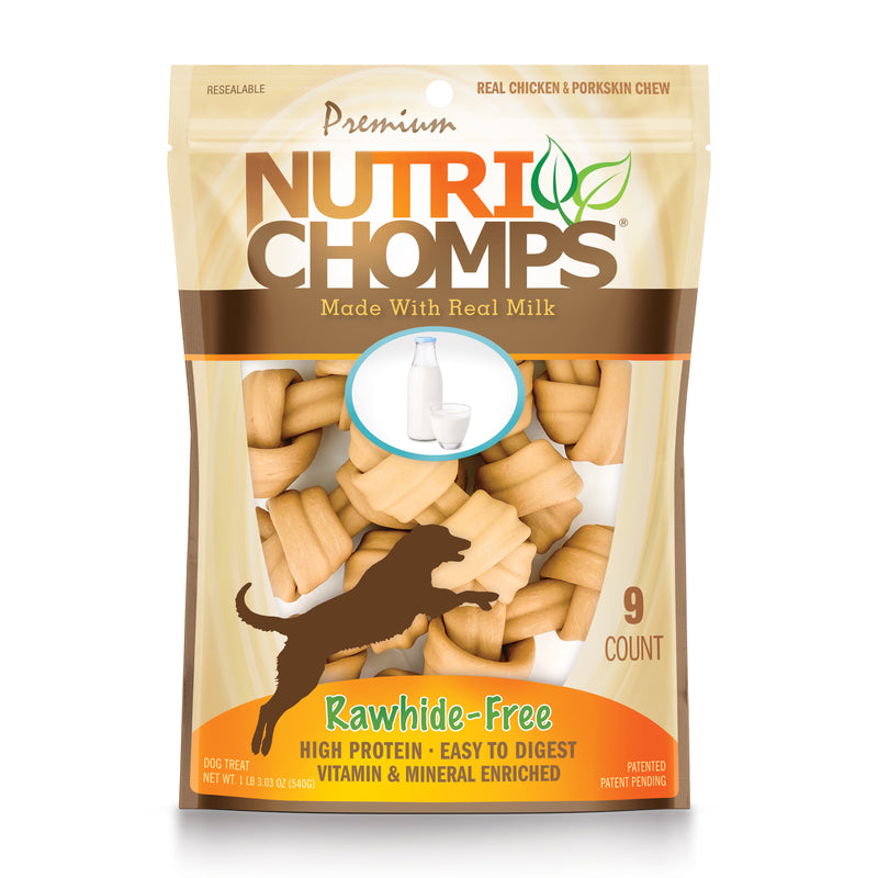 NutriChomps 4-inch Real Milk Knots, 9 count Dog Chews