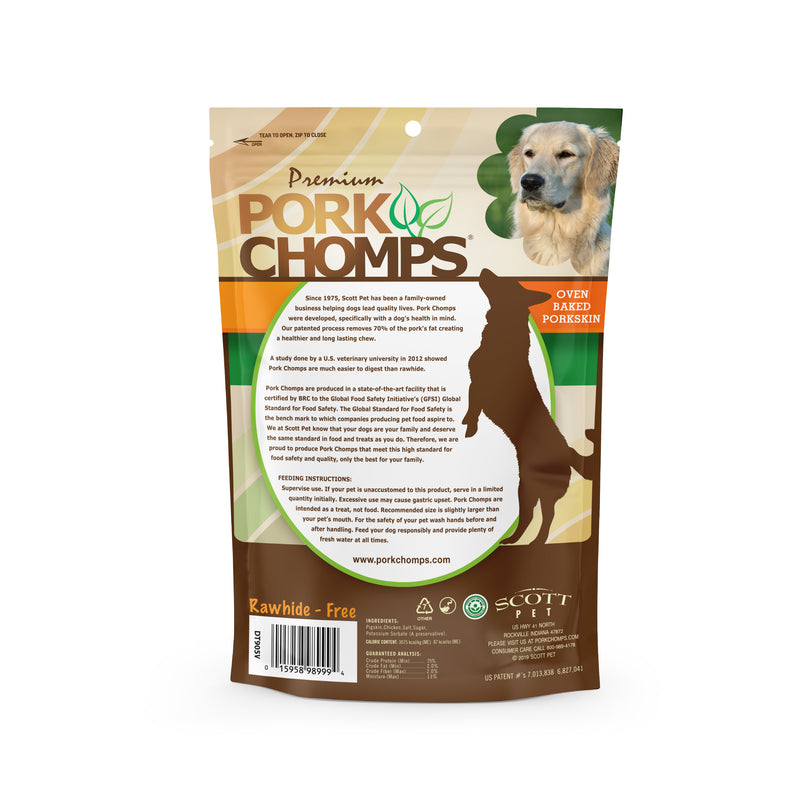 Pork Chomps 5-inch Baked Pork Skin Mini Twists with Real Chicken wrap, 12 Count Dog Chews