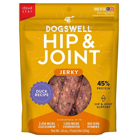Dogswell Hip & Joint Jerky Treats, Duck Recipe, 12 oz