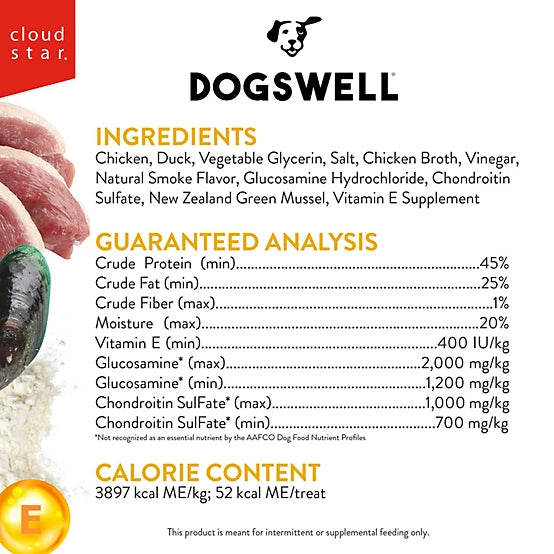 Dogswell Hip & Joint Jerky Treats, Duck Recipe, 12 oz