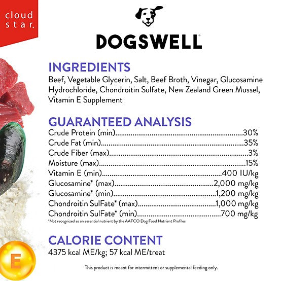 Dogswell Hip & Joint Jerky Treats, Beef Recipe 12 oz.