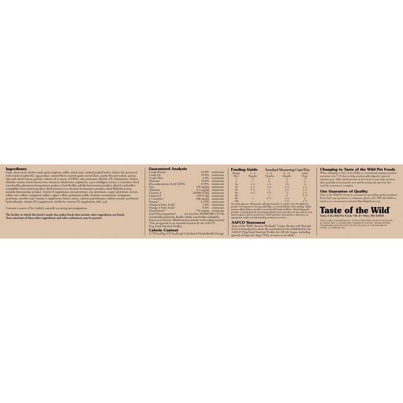 Taste of the Wild Ancient Wetlands Canine Recipe with Roasted Fowl Dry Dog Food