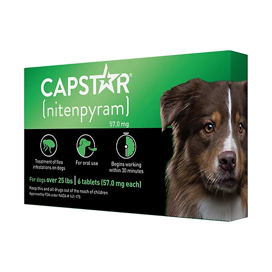 Capstar Flea Control Tablets for Dogs 25 lb. and Up, 6 ct.