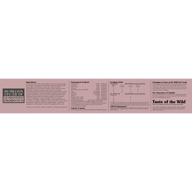 Taste of the Wild Lowland Creek Feline Recipe with Roasted Quail & Roasted Duck Dry Cat Food
