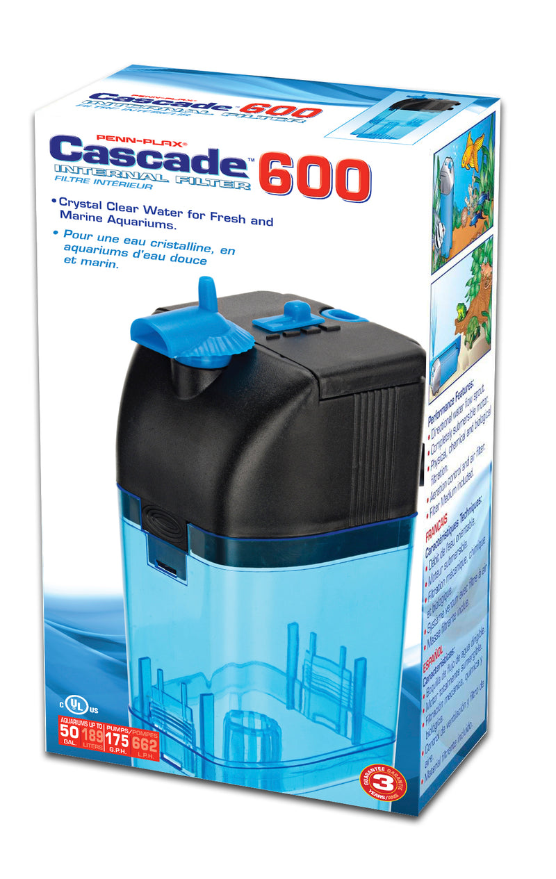 Penn-Plax Cascade™ 600 Internal Filter - 175 gph - Up to 50 Gallons