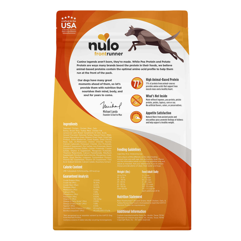 Nulo Frontrunner Chicken, Oats & Turkey Dry Dog Food