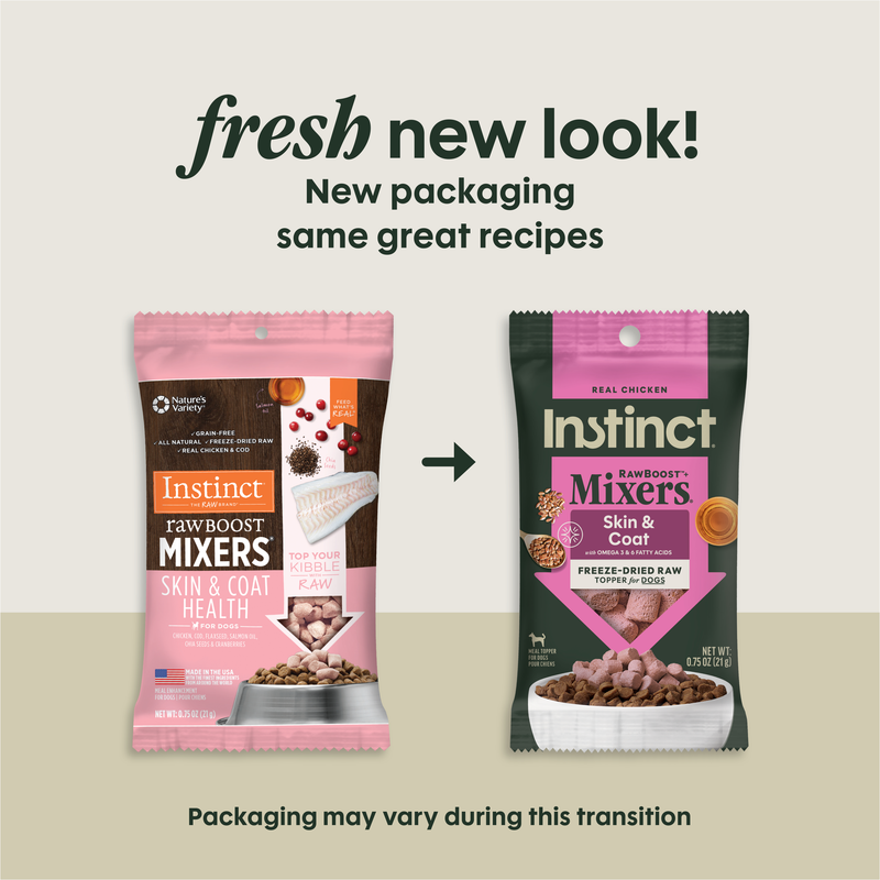 Instinct Raw Boost Mixers Skin & Coat Health Freeze-Dried Dog Food Topper, 0.75 oz. Bag