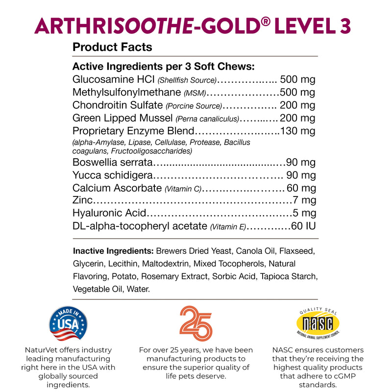 NaturVet Arthrisoothe Gold Soft Chew