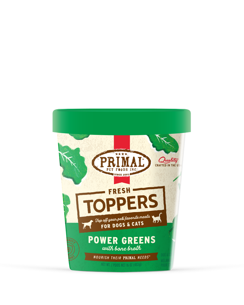 Primal Fresh Toppers for Dogs & Cats - 16oz Power Greens
