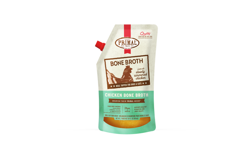 Primal Frozen Bone Broth for Dogs & Cats - 20oz Chicken