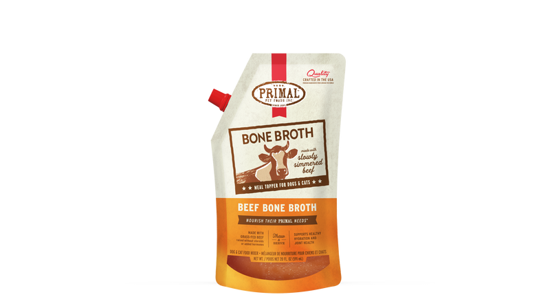 Primal Frozen Bone Broth for Dogs & Cats - 20oz Beef