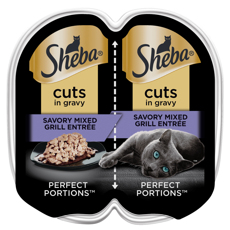 Sheba Perfect Portions Cat Food Cuts in Gravy Mixed Grill Entree, 2.6 oz.