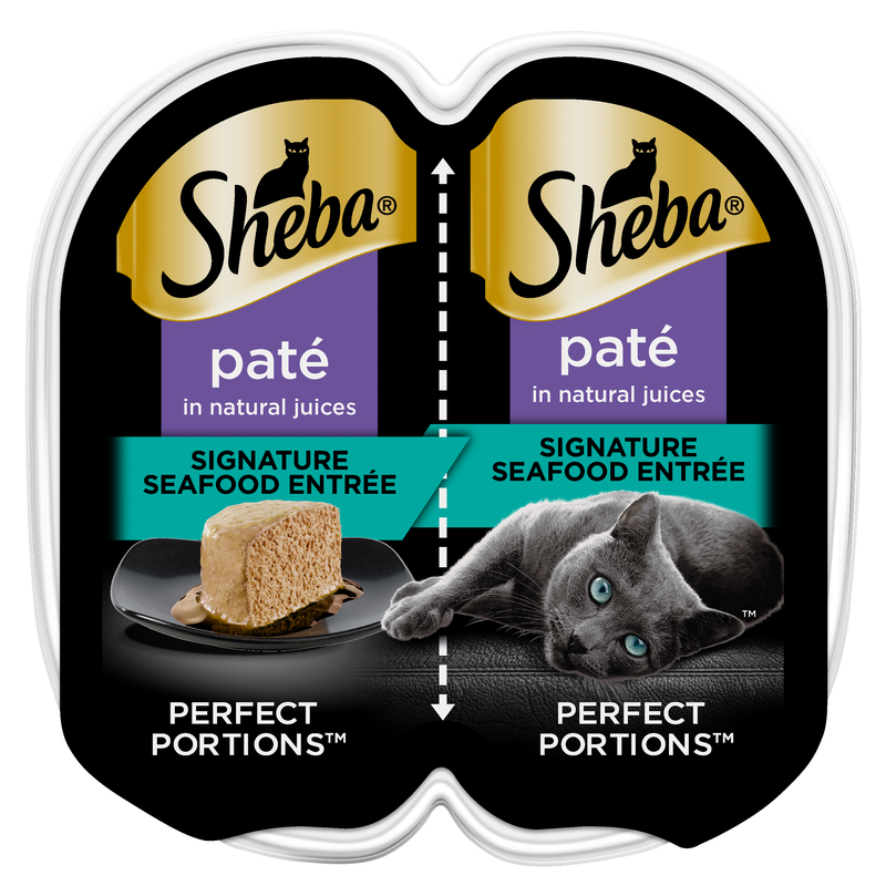 Sheba Perfect Portions Wet Cat Food Pate Seafood Entree, 2.6 oz.