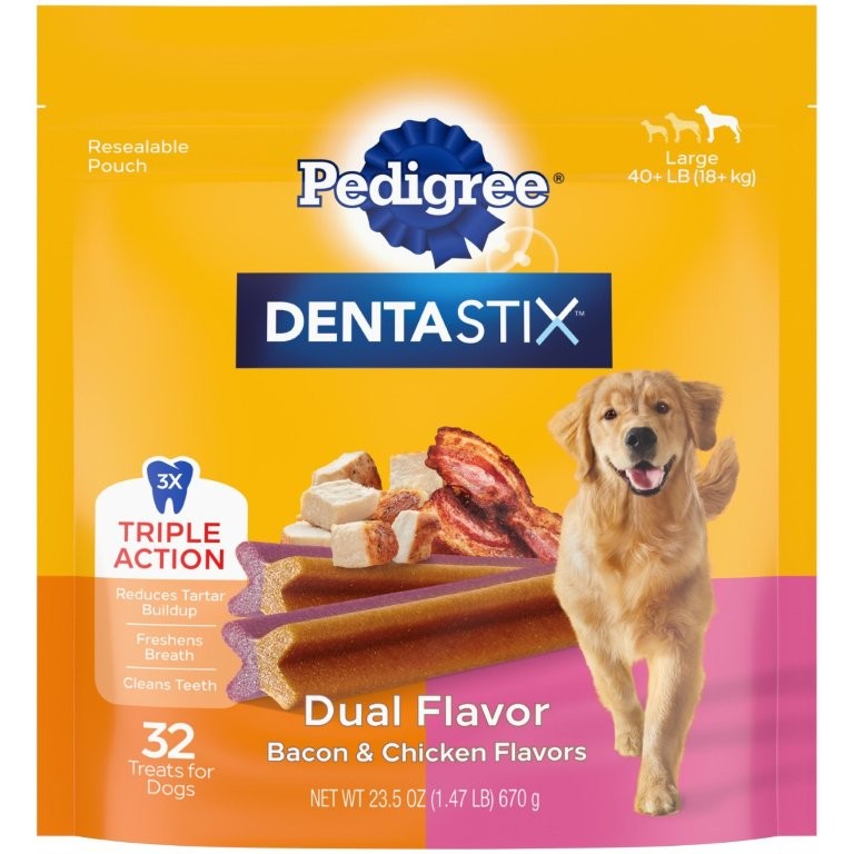 Pedigree Dentastix Bacon & Chicken Dual Flavor Large Breed Dog Treats