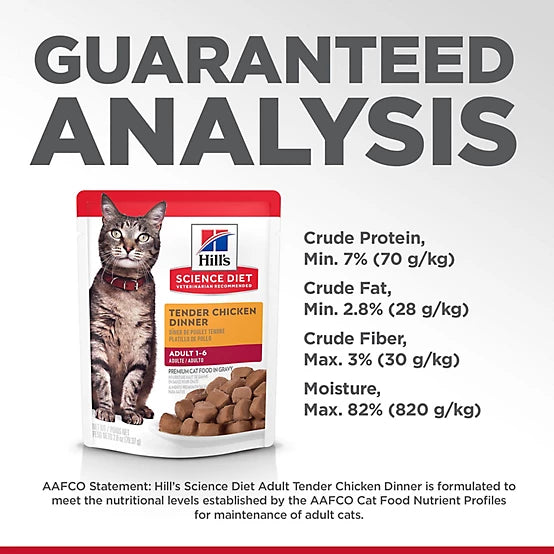 Hill's Science Diet Adult Tender Chicken Dinner Wet Cat Food, 2.8 oz.
