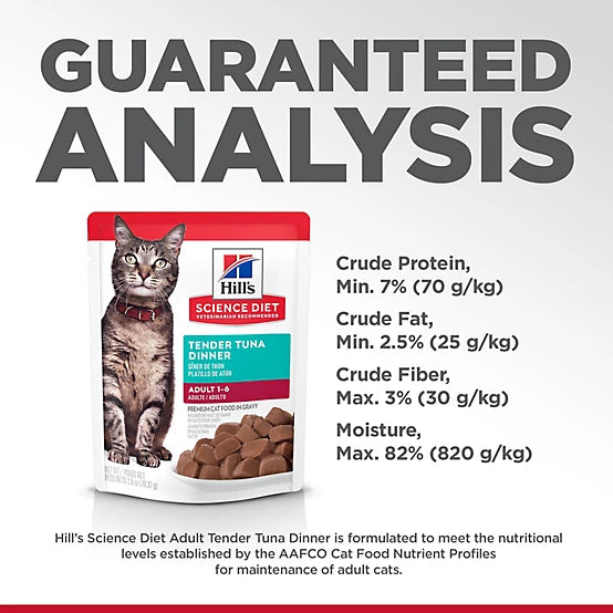 Hill's Science Diet Adult Tender Tuna Dinner Wet Cat Food, 2.8 oz