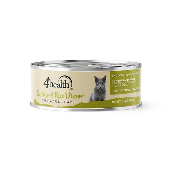 4health with Wholesome Grains Adult Chicken and Rice Dinner Wet Cat Food, 5.5 oz.