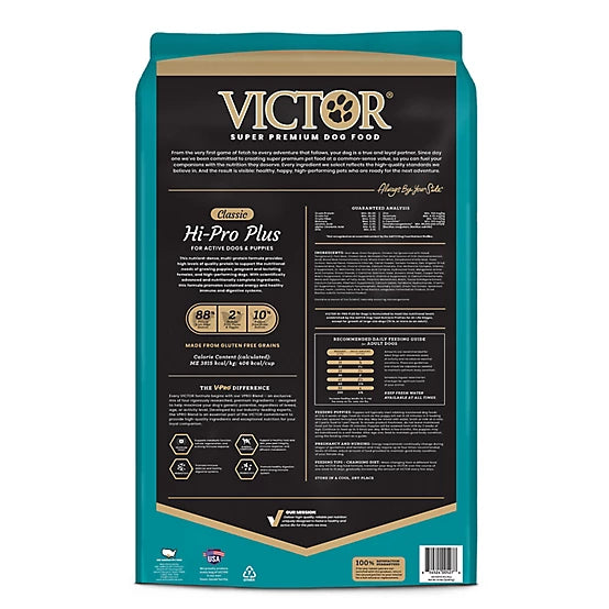 Victor Classic Hi-Pro Plus All Life Stages Beef, Chicken, Fish and Pork Recipe Dry Dog Food, 50lb