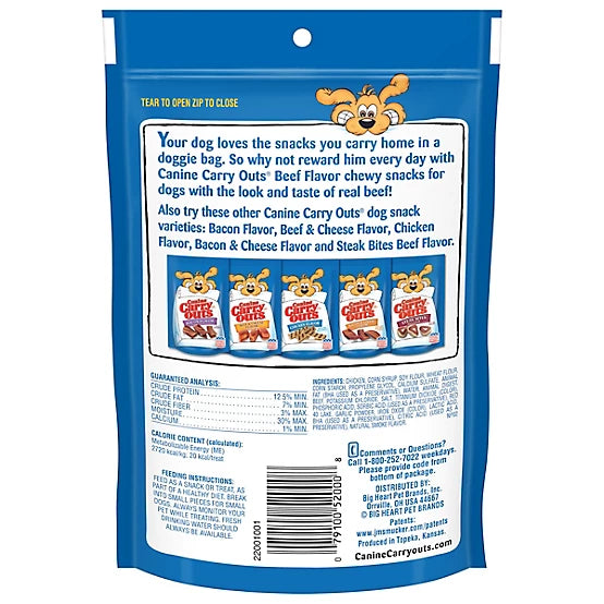 Canine Carry Outs Beef Flavor Dog Treats, 4.5 oz.