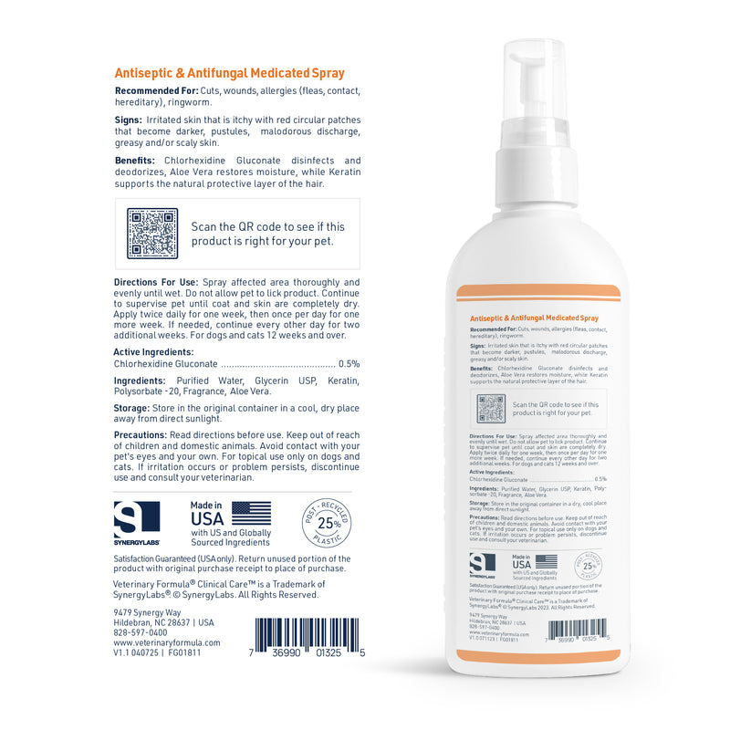 
Veterinary Formula Clinical Care Antiseptic & Antifungal Spray for Dogs & Cats, 8 oz
