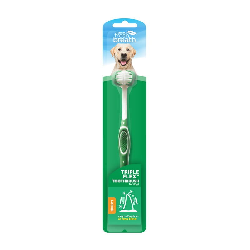 TropiClean Fresh Breath Triple Flex Toothbrush for Large Dogs