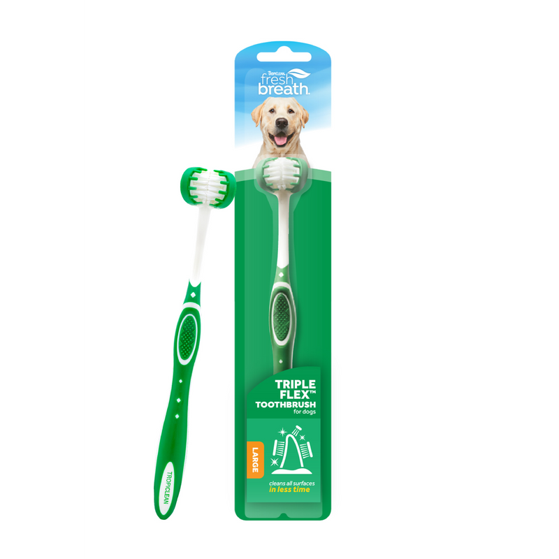 TropiClean Fresh Breath Triple Flex Toothbrush for Large Dogs
