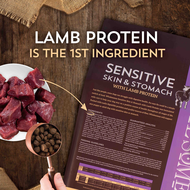 Wholesomes Sensitive Skin & Stomach with Lamb Protein Dry Dog Food 30 lb