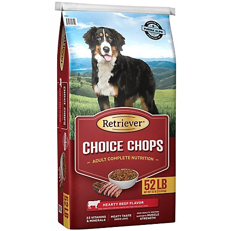 Retriever Choice Chops Adult Beef Recipe Dry Dog Food, 52lbs