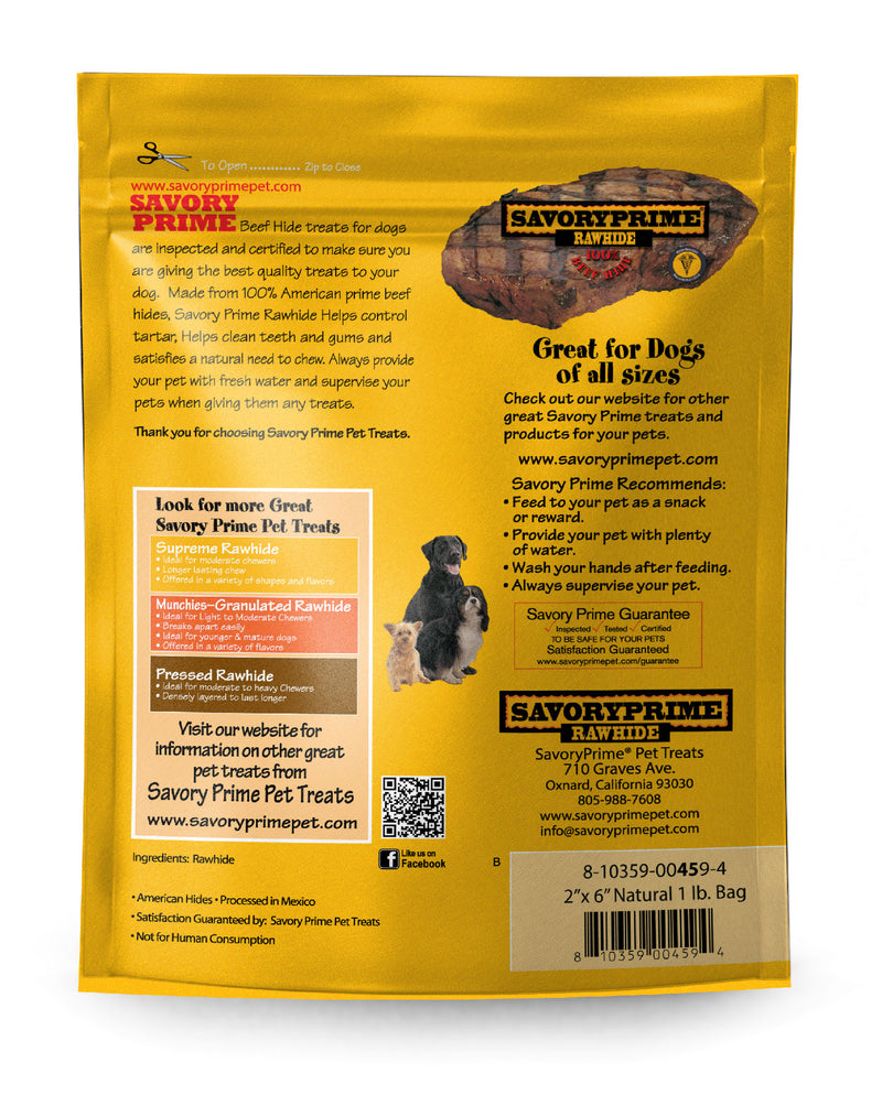 Savory Prime Natural Rawhide Chips for Dogs - 1 lb.