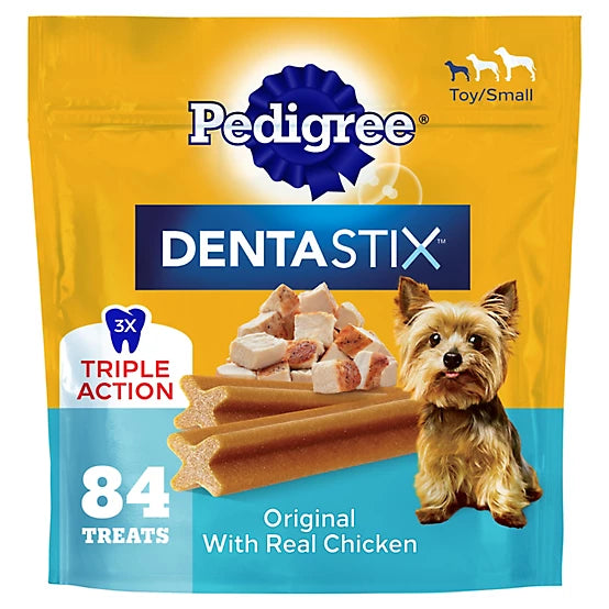 Dentastix Original Flavor Dental Bones Toy/Small Breed Dog Treats, 84 ct.