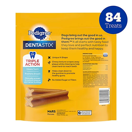 Dentastix Original Flavor Dental Bones Toy/Small Breed Dog Treats, 84 ct.