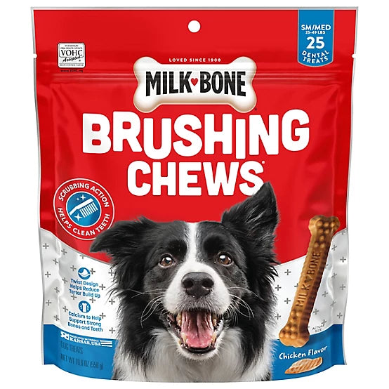 Milk-Bone Fresh Breath Daily Dental Brushing Chews for Small & Medium Dogs