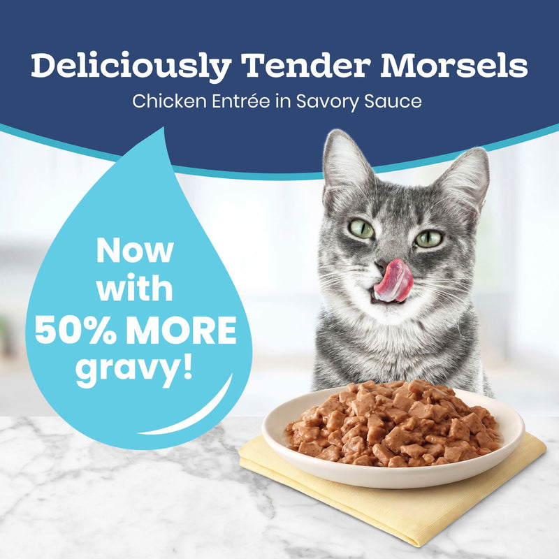 Blue Buffalo Tastefuls Natural Adult Cat Wet Food, Chicken Entrée in Gravy, Morsels, 5.5 oz. Can