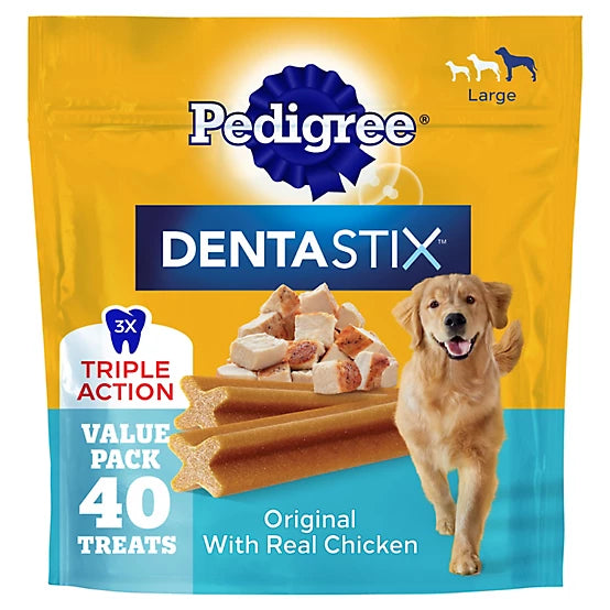 Dentastix Chicken Flavor Dental Care Dog Treats, Large, 40 ct.