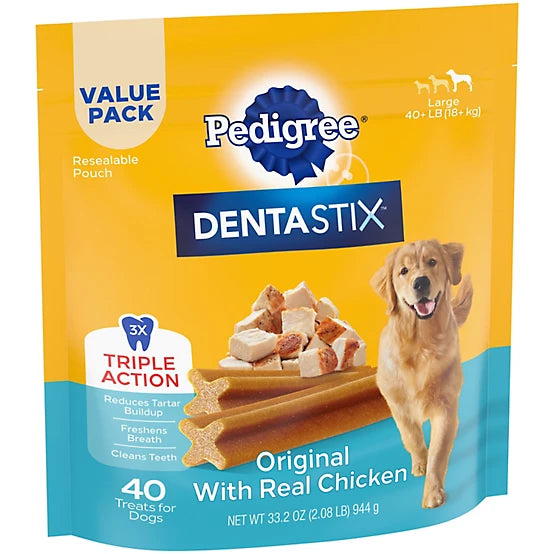Dentastix Chicken Flavor Dental Care Dog Treats, Large, 40 ct.