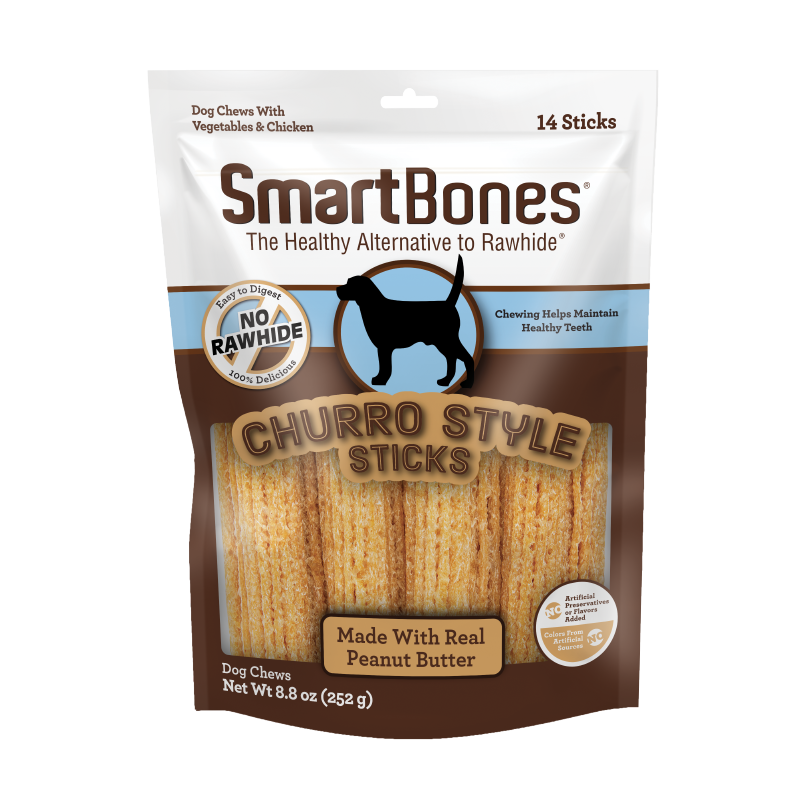 Smartbones Dog Treat Churro and Peanut Butter Large 14pk