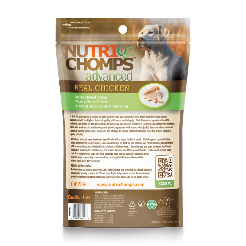 NutriChomps Advanced 6" Chicken Flavor Twists Wrapped with Real Chicken, 4 Count Dog Chews