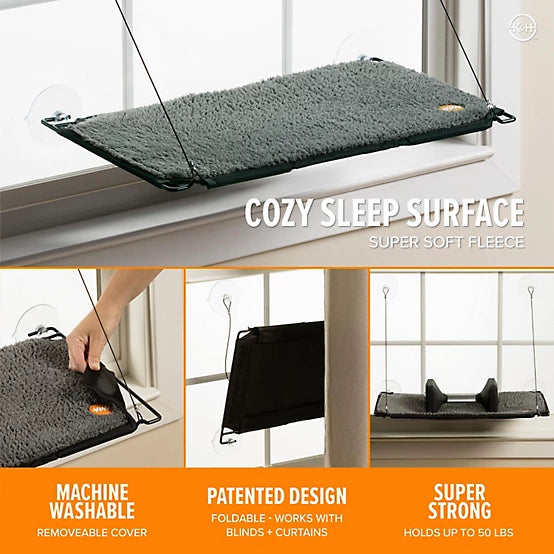 K&H Pet Products Window Lounger Cat Hammock Self-Warming, 12 in. x 23 in.