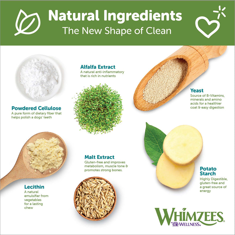 WHIMZEES by Wellness Natural Daily Dental Long Lasting Dog Treats, Medium Veggie Strip