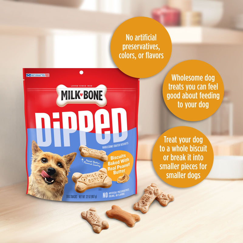 Milk-Bone Dipped Dog Biscuits Baked With Real Peanut Butter