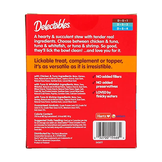 Delectables Stew Variety Pack Lickable Cat Treat and Topper, 12 ct.