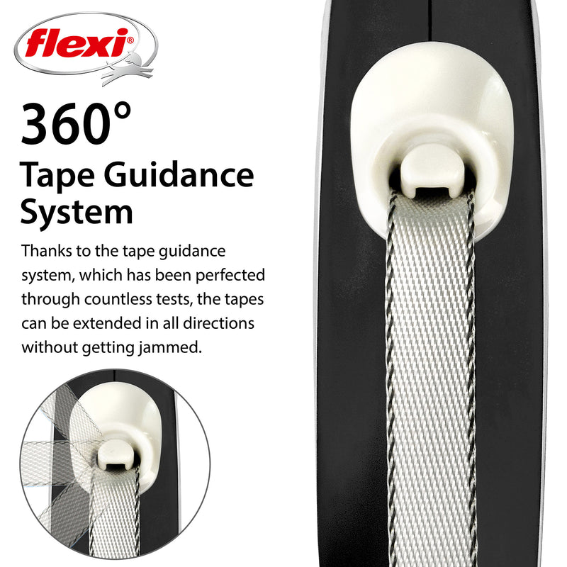 Flexi Comfort 10ft Tape Dog and Cat Leash in Black Grey XSM up to 26lbs