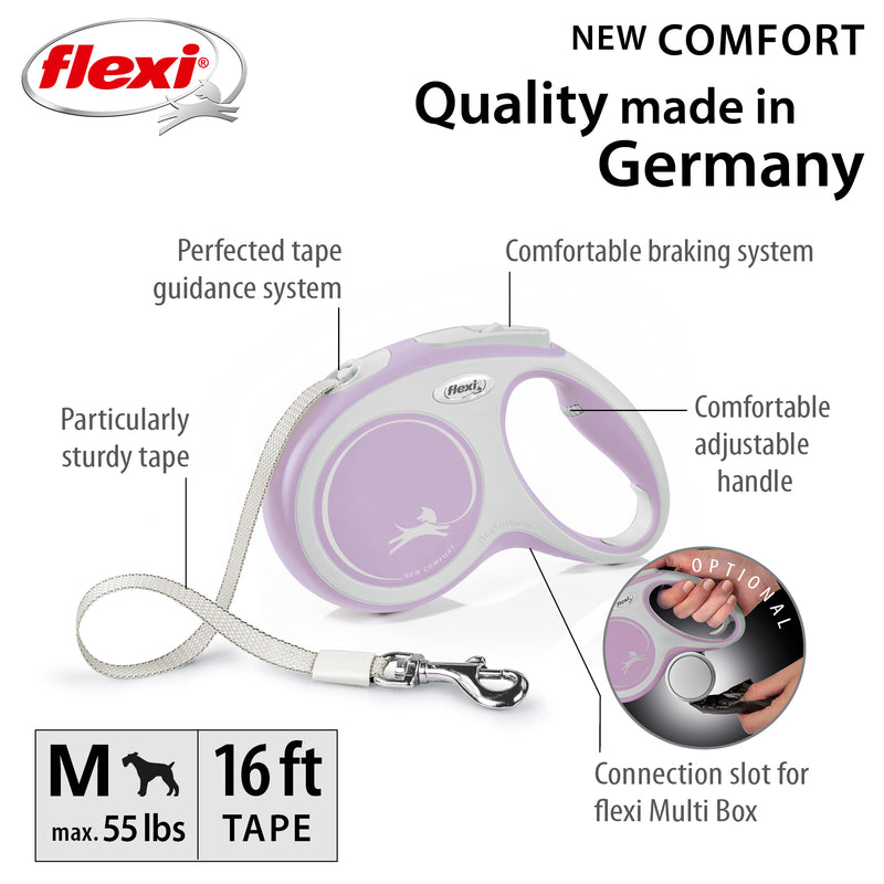 Flexi Comfort 16ft Tape Dog Leash in Rose Medium up to 55lbs